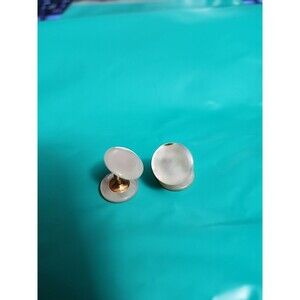 Vintage Mother of Pearl Gold-Filled Cufflinks Unmarked Early 20th Century